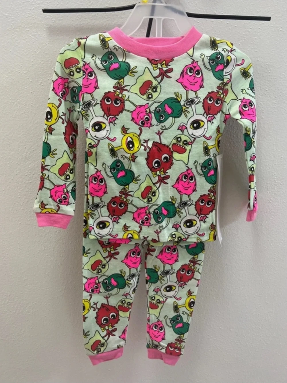 Toddler Girl's sleepwear monster pajama 2 pc set size 24m